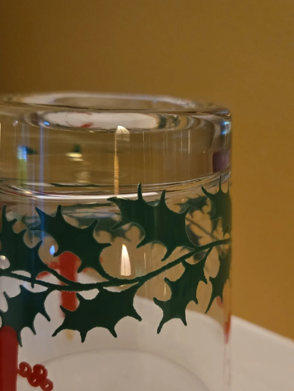 Vintage Holiday Candle Highball Glasses - Set of 8